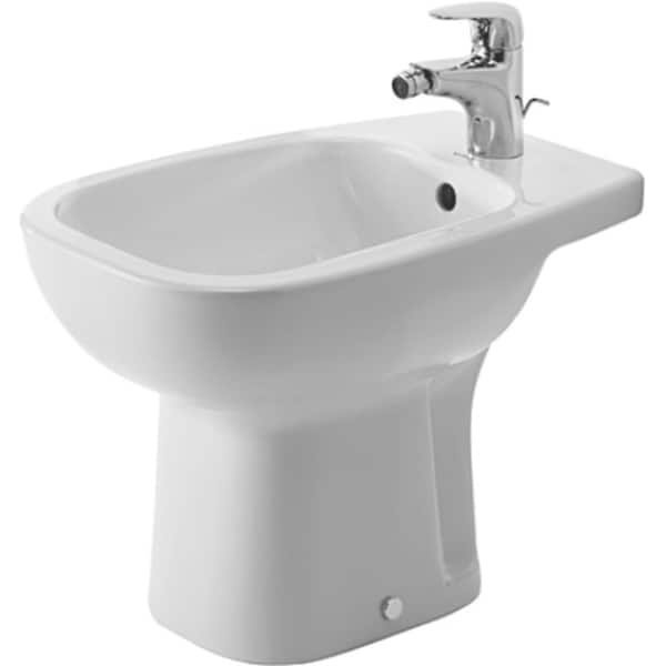 Bidet Floorstanding 21" D-Code w/Overflow+FucetDk, 1 Hole Wh